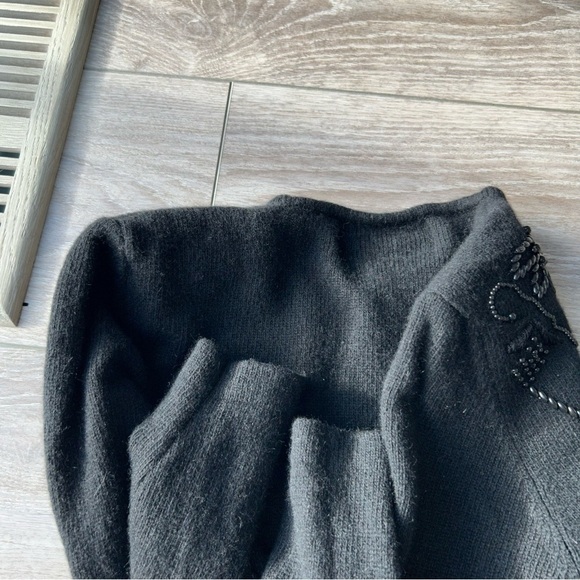 Vintage Tamra Black  Wool Angora Blend Beaded Sweater - Picture 13 of 15